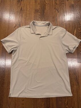 Vuori game point Men's Short Sleeve Polo Shirt - Beige/cashew size XXL